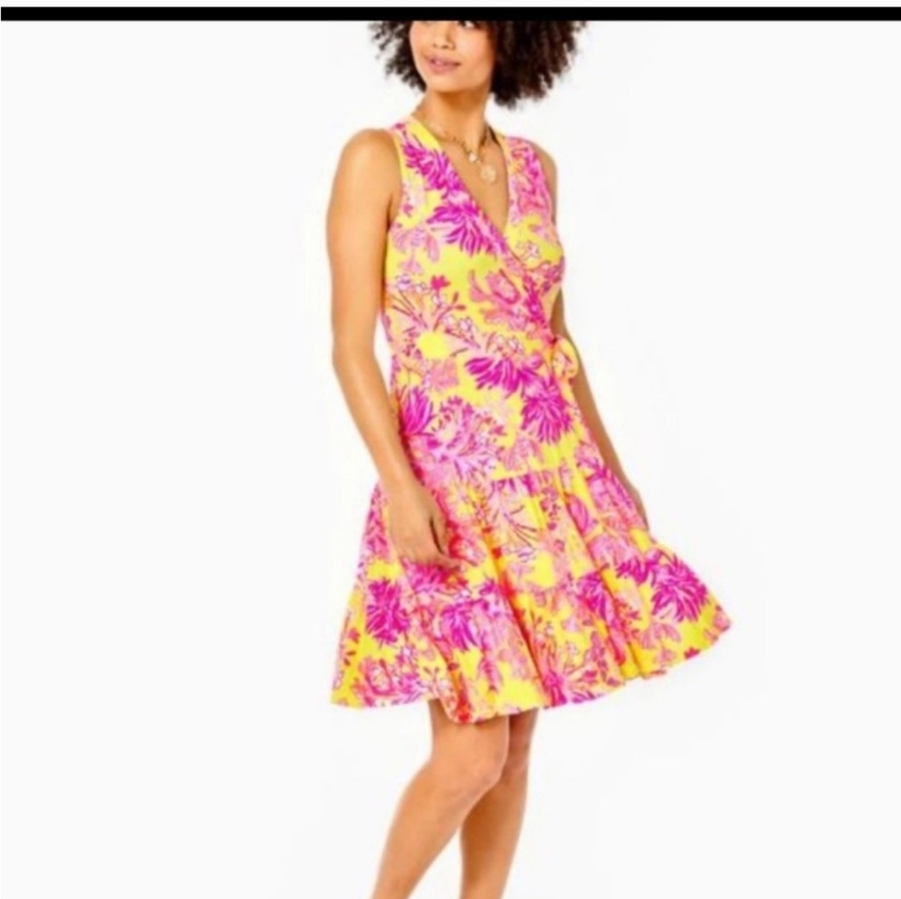 Lilly Pulitzer Pink and Yellow Floral Mini Dress